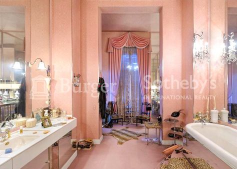 Coco Chanel's French Riviera Estate Historic Interiors, 80s Interior Design, 80s Interior, Pink Bathroom, Makeup Room, Barbie Dream House, Dream Apartment, Celebrity Houses, House Goals