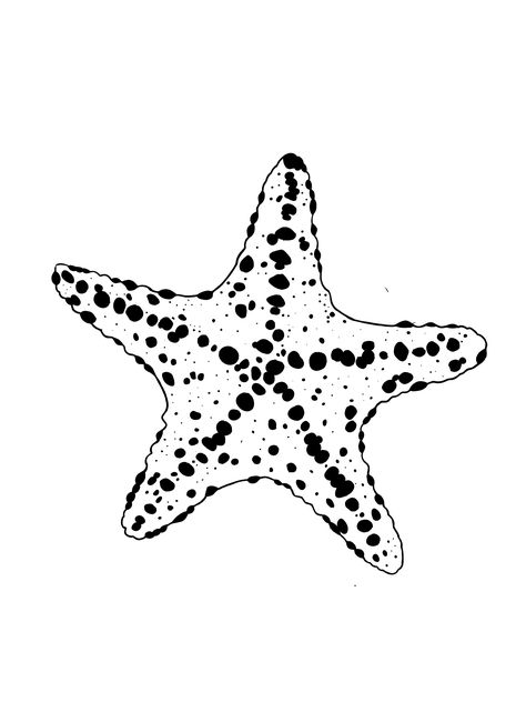 Stippling Star Tattoo, Sea Star Illustration, Seastar Tattoo, Rose Outline Drawing, Starfish Drawing, Starfish Tattoo, Fish Icon, Star Illustration, Red Ink Tattoos