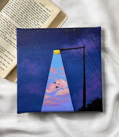 Mini Tela, Cute Easy Paintings, Sky Art Painting, Simple Canvas Paintings, Easy Canvas Art, Cute Canvas Paintings, Soyut Sanat Tabloları, Canvas Drawings, Canvas Painting Designs