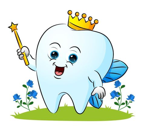 The tooth fairy is using the crown and h... | Premium Vector #Freepik #vector #tooth-fairy #tooth #dental-background #tooth-background Tooth Background, Tooth Fairy Images, Tooth Fairy Pillow Pattern, Tooth Design, The Tooth Fairy, Tooth Fairy Pillow, The Graduate, Paper Illustration, Tooth Fairy