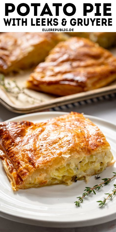 Leek Potato, Potato Pie Recipe, Leek Pie, Pastry Pie, Potato Recipe, Gruyere Cheese, Potato Pie, Puff Pastry Recipes, Potato Side Dishes