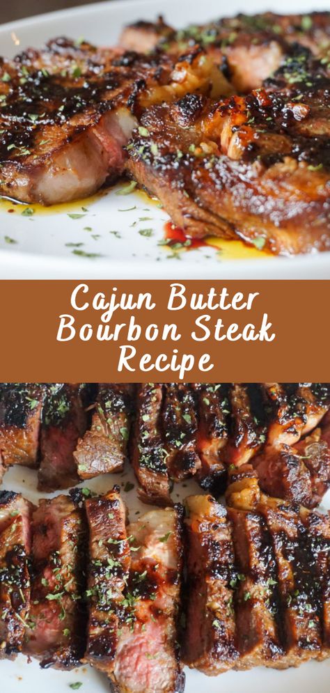 Cajun Butter Bourbon Steak Recipe | Cheff Recipes Cajun Recipes, Bourbon Steak Recipe, Resep Steak, Bourbon Steak, Steak Dinner Recipes, Cajun Butter, Beef Steak Recipes, Grilled Steak Recipes, Beef Recipes Easy