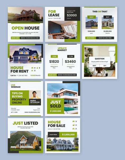 10 Best Real Estate Instagram Post Templates - ksioks Real Estate Social Media Design, Real Estate Instagram Post, Real Estate Instagram Posts, Social Media Campaign Design, Real Estate Banner, Inmobiliaria Ideas, Real Estate Design, Real Estate Marketing Design, Real Estate Instagram