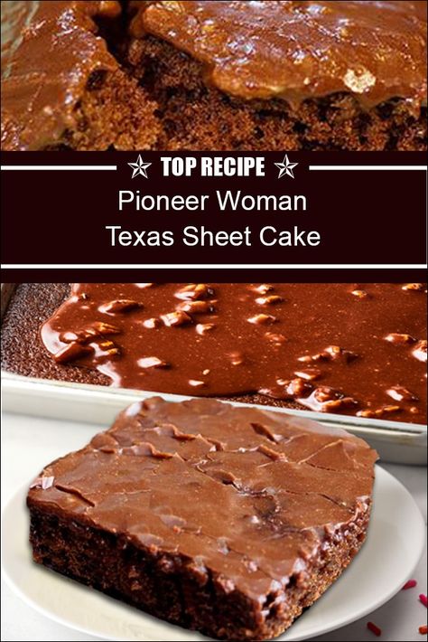 Texas Sheet Cake Pioneer Woman Yellow Texas Sheet Cake, Original Texas Sheet Cake Recipe, Texas Sheet Cake Pioneer Woman, Easy Texas Sheet Cake Recipe, Cake Recipe With Buttermilk, Fudgy Frosting, Recipe With Buttermilk, Texas Chocolate Sheet Cake, Chocolate Sheet Cake Recipe