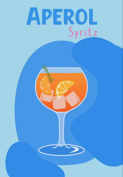 Wall Art Alcohol, Retro Alcohol Posters, Cute Alcohol Posters, Alcohol Posters Aesthetic, Alcohol Graphic Design, Drink Poster Design Ideas, Alcohol Artwork, Vintage Alcohol Posters, Aperol Print