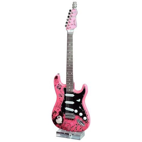 Table lamp, Jaxville, ‘Condemned to Rock’, Electric Guitar Lucy Johnson Punk Guitar, Guitar Lamp, Pink Guitar, Shrinking Violet, Pink Punk, Electric Guitar Design, Guitar Obsession, Guitar Photography, Guitar Electric