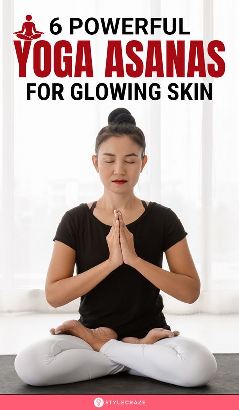 Yoga For Face Glow, Beautiful Glowing Skin, Great Skin, Yoga Positions, Yoga Help, Cool Yoga Poses, For Glowing Skin, Daily Yoga, Face Yoga