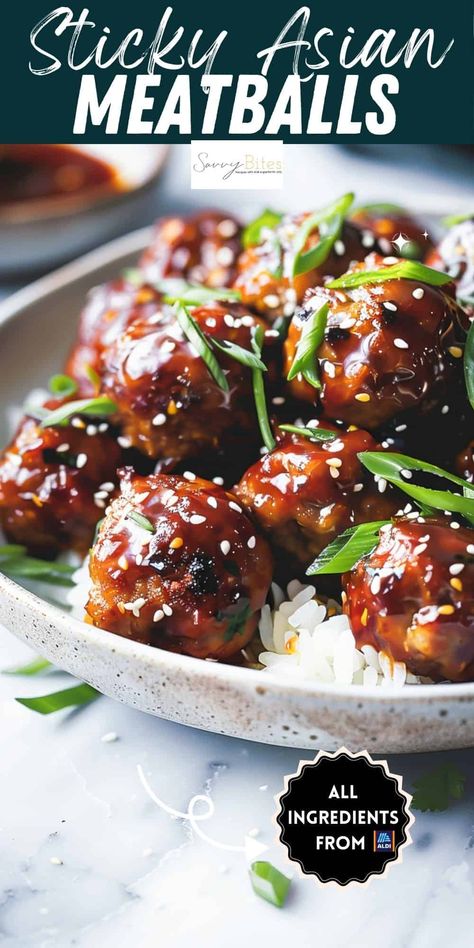 Discover the best Asian meatball recipe with these tender, juicy meatballs in a sticky honey garlic sauce. Perfect for ground pork recipes and easy Asian dinners, this dish is quick and easy for weeknight dinners. Enjoy oven-baked perfection! Sticky Asian Sauce, Ground Pork Meatballs, Asian Pork Meatballs, Beef And Pork Meatballs, Honey Garlic Meatballs, Ginger Glaze, Juicy Meatballs, Ground Beef Meatballs, Asian Meatballs