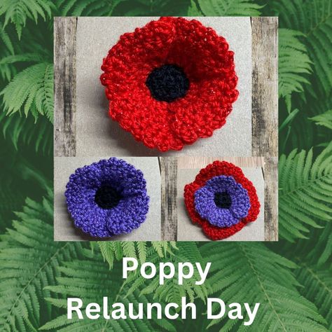 Good Morning Folks, This morning I am relaunching my Crocheted Poppy Brooches. 11 years ago at the end of September, I started crocheting poppy brooches and this is what started my business. I make poppy brooches as I'm a veteran myself, so making these are a subject quite close to my heart. £1.50 from the sale of the Red poppy brooch and the combined poppy brooch is donated to the British Legion Poppy Appeal. This year for the purple Poppy Brooches £1.50 from each one that is sold will be... Purple Poppy, Crochet Poppy, Crochet Purple, Poppy Brooches, Purple Poppies, Red Poppy, Close To My Heart, My Business, Red Poppies