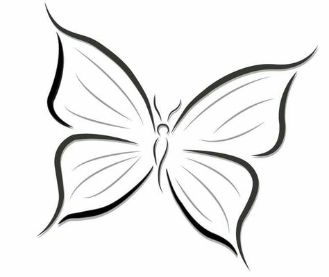 Butterfly Tattoos, Butterfly Drawing Outline, Easy Butterfly Drawing, Borboleta Tattoo, Simple Butterfly Tattoo, Butterfly Sketch, Butterfly Outline, Butterfly Coloring, Simple Butterfly