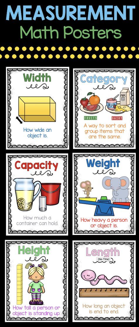 MEASUREMENT Posters - perfect for your math centers or kindergarten measurement and data unit - anchor charts - length - width - height - capacity #kindergartenmath #kindergarten #measurementanddata Compare Length Kindergarten, Measurement Anchor Chart Kindergarten, Math Definitions, Data Kindergarten, Kindergarten Measurement, Measurement Kindergarten, Measurement Worksheets, Measurement Activities, Math Charts