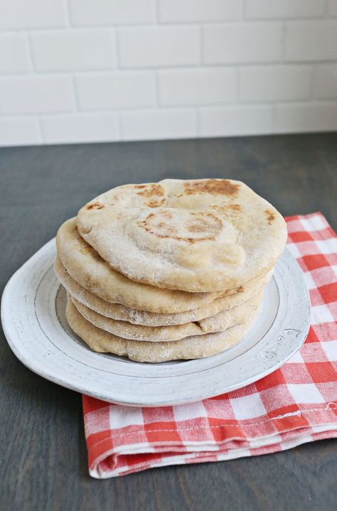 Homemade Whole Wheat Flatbread Whole Wheat Flat Bread, Elsie Larson, Flour Alternatives, Flatbread Recipes, Flat Bread, A Beautiful Mess, Pita Bread, Whole Wheat Flour, Beautiful Mess