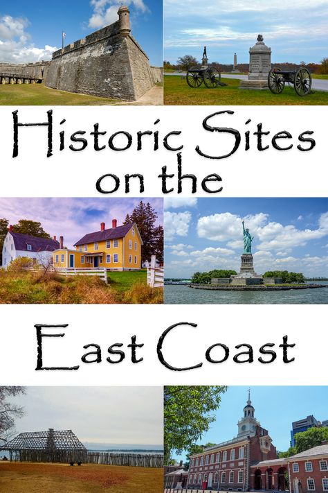 The East Coast is full of sites from early US history. There are so many interesting and unique sites that it can be hard to choose which to visit first. These are some of the more important and unique historic sites on the East Coast that you really shouldn't miss. #TBIN Historic Sites In The Us, Best Historical Places To Visit In The Us, Historic Places To Visit United States, Historical East Coast Road Trip, Places To Visit On The East Coast, New England Historical Sites, American History Road Trip, Historical Vacations, East Coast Vacation Ideas