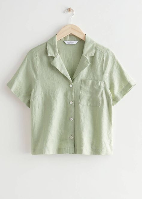 Linen Top Women, Linen Shirts Women, Chic Shirts, Casual Shirt Women, Trendy Fashion Tops, Short Shirts, Casual Style Outfits, Fashion Tops, Linen Shirt