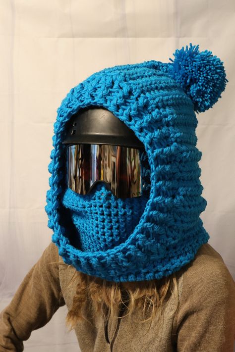 Over Helmet Ski Hood Crochet, Crochet Snowboard Helmet Cover, Crochet Ski Masks, Crochet Ski Balaclava, Crochet Ski Helmet Cover Pattern, Crochet Ski Helmet Cover, Crochet Helmet Cover, Crochet Ski Mask Free Pattern, Ski Mask Crochet