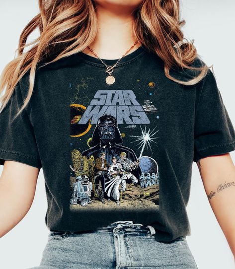 May the fourth be with you…. New design now added to our vintage collection ⭐️ Space Tshirt, May The Fourth Be With You, Comfort Colors Tshirt, Popular Designs, Nerd Stuff, Comfort Colors Tee, The Force, Dtf Transfers, Oversized Tshirt