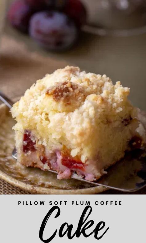 Fluffy Coffee Cake, German Plum Cake, Fluffy Coffee, Plum Dessert, Plum Recipes, Fabulous Cakes, Berry Cake, Winter Desserts, Plum Cake