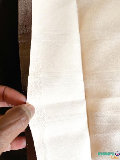 Four Ways To Lengthen Curtains | Resourceful Nikki How To Lengthen Curtains That Are Too Short, Lengthen Curtains Diy, How To Lengthen Curtains, Adding Length To Curtains, Add Length To Curtains, Lengthening Curtains, Shorten Curtains, Lengthen Curtains, Tie Up Curtains