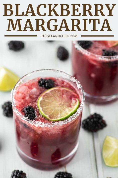 Blackberry Margaritas, Blackberry Margarita Recipe, Fruit Margarita, Blackberry Margarita, Margarita On The Rocks, Silver Tequila, Liquor Drinks, Classic Margarita, Boozy Drinks