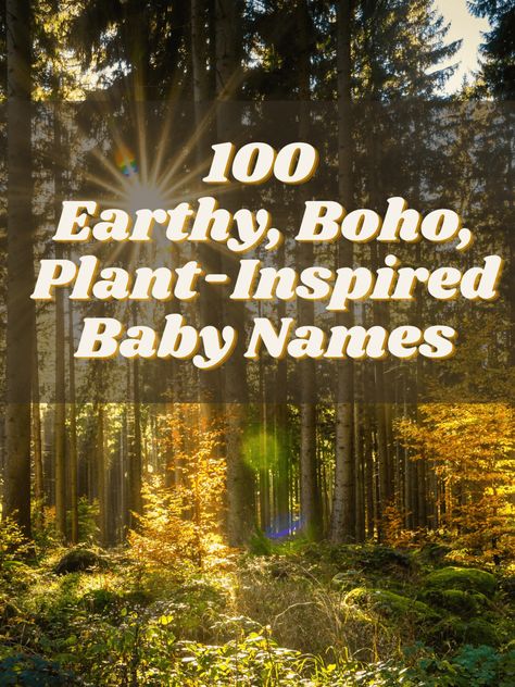 100 Earthy, Boho, Plant-Inspired Baby Names Names For Your Plants, Earth Names Girl, Cute Names For Plants, Plant Names Cute, Earthy Activities, Female Nature Names, Plant Names For Boys, Nature Hippie Aesthetic, Unique Nature Names