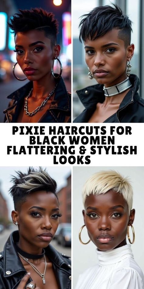 Embrace your natural hair with these 23 stunning pixie haircuts for Black women. From coily curls to sleek styles, find the perfect pixie cut to match your personality and hair texture. Includes product recommendations and styling tips to keep your natural pixie looking fresh and beautiful. Tapered Pixie Haircut Black Women, Black Hair Pixie Cut, Pixie Haircuts For Black Women, Short Hair Shaved Sides, Black Pixie Haircut, Black Women Short Haircuts, Curled Pixie Cut, Short Hair Mohawk, Super Short Pixie Cuts