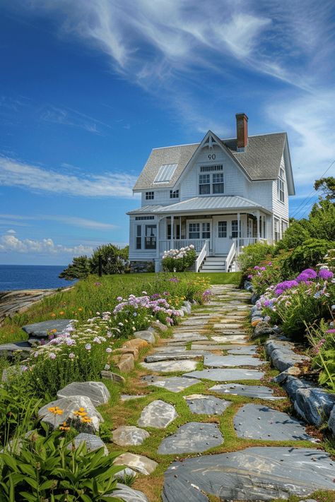 Seaside Cottage Retreat Sea Side Houses, Scottish Seaside Cottage, British Seaside Cottage, Beach House New England, English Beach House, Uk Beach House, Cottage By The Ocean, Houses By The Ocean, Summer Cottage Interiors