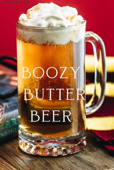 Butterbeer Recipe Alcoholic, Alcoholic Butterbeer, Butter Beer Recipe Harry Potter, Harry Potter Cocktails, Harry Potter Drinks, Homemade Butterscotch, The Three Broomsticks, Harry Potter Butter Beer, Harry Potter Marathon