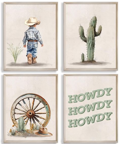 PRICES MAY VARY. ✬【UNIQUE DESIGN】- Western Howdy Cowboy Saddle Bull Skull Cactus Desert Boho Preppy Beige Poster Prints:Western Boot,Cowboy child,Howdy,Cowboy Hat,Cactus. ✬【HOME DECORATION SCENE】- Cowboy nursery decor,Cowboy nursery prints,Baby boy wall art,Nursery decor,Nursery prints,Western nursery decor,Boys room decor. ✬【Perfect & Heart-Warming Gift Choice】- It is a great gift choice for birthdays, Valentine's Day, Christmas, Thanksgiving, or other special occasions. ✬【 Durable & High Quali Boys Cowboy Room, Vintage Cowboy Nursery, Western Baby Nurseries, Country Baby Rooms, Nursery Ideas Boy, Baby Boy Cowboy, Cowboy Nursery, Western Nursery, Desert Boho