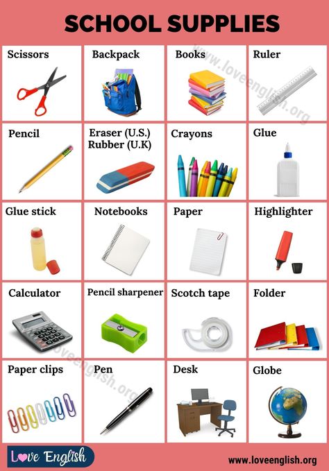 School Supplies School Supply List, Text Abbreviations, Zoo Phonics, Classroom Accessories, Increase Knowledge, College Supplies, Ceiling Murals, School Supplies List, Good Vocabulary