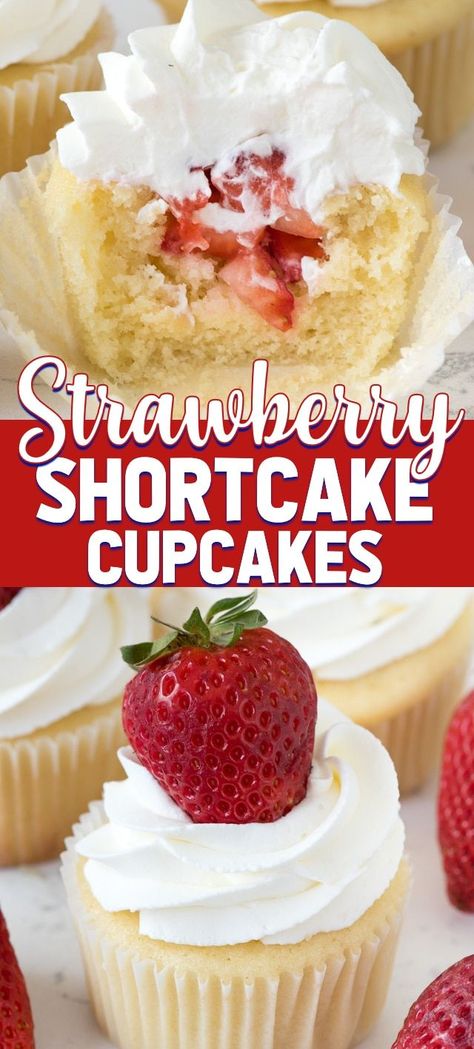 Cupcakes Fruit, Fruit Cupcake, Strawberry Shortcake Cupcakes, Shortcake Cupcakes, Cupcakes Strawberry, Strawberry Shortcake Cupcake, Strawberry Shortcake Recipe, Cupcakes Birthday, Vanilla Cupcake Recipe