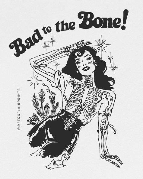 Bad To The Bone Tattoo, Traditional Tattoo Quotes, Poster Art Ideas, Tattoo Wall Art, To The Bone, T Shirt Art, Bad To The Bone, Quote Art, Fall Prints