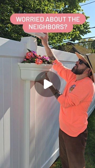 Good Neighbor Fence, Pvc Fence, Fence Planters, Flowers Gardening, Vinyl Fence, Fence Post, Plant Mom, May 17, Petunias