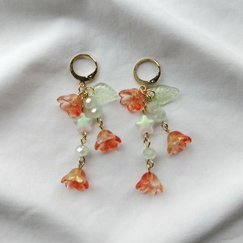 Fairycore Earrings, Cottage Core Jewelry, Earring Business, Custom Jewelry Ideas, Cottagecore Earrings, Earrings Fairy, Beads Keychain, Fairy Earrings, Fairycore Fairy