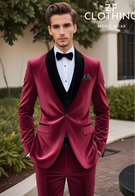 Red Prom Suits, 3 Piece Suits For Men, Red Prom Suit, Gentleman Suit, Suits Formal, Tailored Suit, Body Measurement, Men Classic, Prom Suits