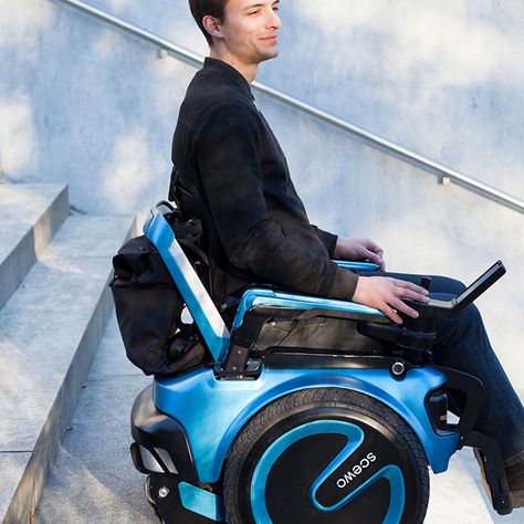 The Scewo wheelchair, which is able to climb up and down stairs using rubber tracks, took top-prize in the transport category for Design of the Year 2017 Wheelchairs Design, Power Chair, Stair Climbing, Powered Wheelchair, Electric Wheelchair, Cool Technology, African American History, Stairs Design, Design Museum