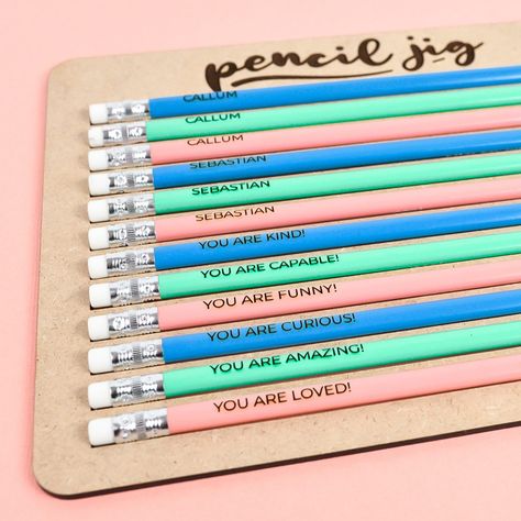 Back To School Laser Ideas, Pencil Quotes, Thunder Laser, Time For School, Hello Spring Sign, Engraved Pencils, School Must Haves, Laser Projects, Custom Pencils