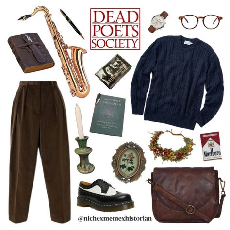 Niche Clothing, Clothing Collage, Indie Preppy, Vintage Ootd, Niche Memes, Dead Poets Society, The Smiths, Robin Williams, Aesthetic Vintage