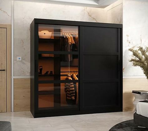 Sliding Glass Closet Doors, Living Room Armoire, Glass Wardrobe, Glass Closet Doors, Sliding Door Wardrobe, Wardrobe Organisation, Armoires & Wardrobes, Door Wardrobe, Dining Room Home Office