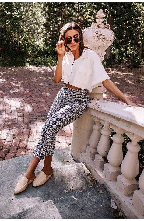 Shop . #NordstromRack #shoes Slide On Loafers Outfit, Slip On Flats Outfit, How To Style Mules Flats, Backless Loafers Outfit, Slip On Loafers Outfit, Mules Shoes Outfit Work, Outfits With Mules Flats, Mules Shoes Outfit Casual, Styling Loafers Women