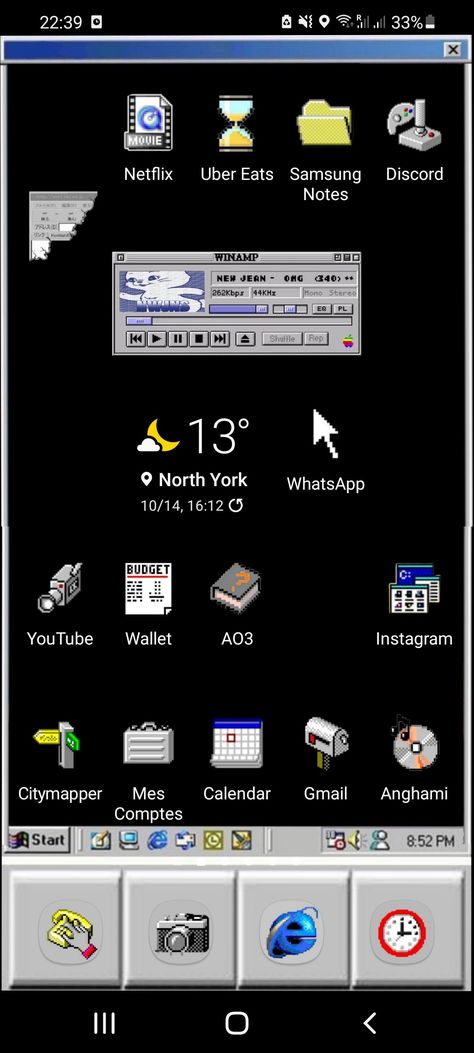 Full Board With Widgets + Icons || Year 2000 Old Windows Computer Interface Phone Theme and Icons Old Computer Phone Wallpaper, Computer Theme Wallpaper, Old Windows Interface, Windows Phone Theme, 80s Phone Theme, 90s Phone Theme, Computer Layout Aesthetic, Old Computer Wallpaper, Old Windows Wallpaper