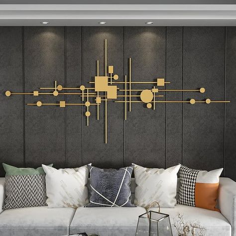 47" Luxury 3D Gold Geometric Patterns Metal Wall Decor with Overlapping Effects Gold Metal Wall Art, Stylish Wall Decor, Gold Geometric Pattern, Wooden Wall Letters, Indian Creek, Burning Bush, Wooden Wall Panels, Geometric Wall Decor, Iron Wall Art