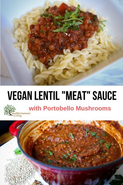 Vegan Lentil Recipes: Vegan "meat" sauce Lentil Recipes Vegan, Lentil Meat, Vegan Lentil Recipes, Zucchini Aubergine, Vegan Lentil, Vegan Meat, Mediterranean Living, Flatbread Pizza, Lentil Recipes