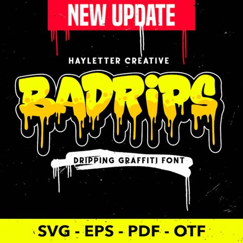 ✅CLICK THE LINK!⬆️ Get your hands on this awesome Badrips Dripping Font for Graffiti, Procreate, Cricut, Paint! . #Street_Font #Font_Graffiti #Procreate_Tattoo #Digital_Font Graffiti Restaurant, Dripping Font, Font Graffiti, Font Procreate, Paint Font, Heart Font, Urban Graffiti, Graffiti Alphabet, Aesthetic Fonts