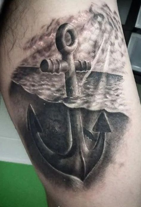 Navy Anchor Tattoos, Nautical Tattoo Sleeve, Navy Tattoos, Boat Tattoo, Anchor Tattoo Design, Anker Tattoo, Compass Tattoo Design, Anchor Tattoos, Wrist Tattoos For Guys