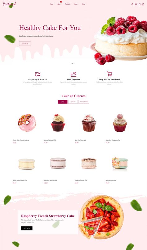 Cake & Bakery Responsive Shopify Theme Cake Shop Website Design, Baking Website Design Inspiration, Cake Website Design, Cake Websites, Bakery Website Design, Bakery Website, Unique Website Design, Shopify Website Design, Cake Bakery