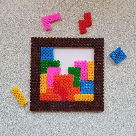 Tetris Perler Beads, Bead Melting Crafts, Perler Bead Paper Clips, Perler Bead Aesthetic Ideas, What To Make Out Of Perler Beads, Cute Pyssla Ideas, 3d Perler Bead Patterns Tutorials Easy, What To Do With Perler Beads, Pearl Or Beads Designs