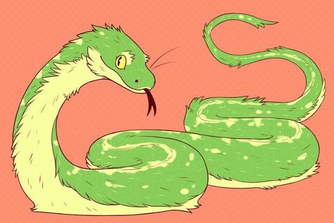 Snake Drawing, Cute Reptiles, Cute Snake, Snake Art, Cute Fantasy Creatures, Creature Drawings, Fantasy Creatures Art, Mythical Creatures Art, Creature Concept Art