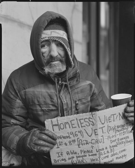 Andres Serrano giving Voice to the Homeless - artnet News Life In Nyc, Stage Photography, Documenting Life, Vietnam History, Vietnam Vets, Homeless People, Support Network, Turn Of The Century, American Soldiers