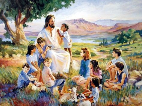 Jesus and children. Something like this filled the 'Children's Corner' in my home church. Jesus With Children, Pictures Of Jesus Christ, Kingdom Of Heaven, Praying To God, Jesus Images, Jesus Art, Childrens Church, The Kingdom Of God, Jesus Pictures