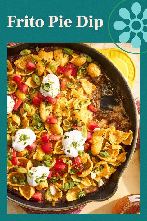 Frito Pie Dip Dip With Frito Chips, Fiesta Chip Dip, Frito Appetizer Dip Recipes, Fritos Chili Cheese Dip, Cowboy Caso Dip, Hardy Meals, Tomato Snacks, Casserole Bake, Hot Dips